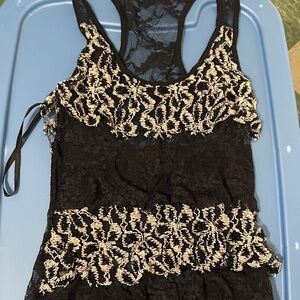 Papaya Black Lace Top